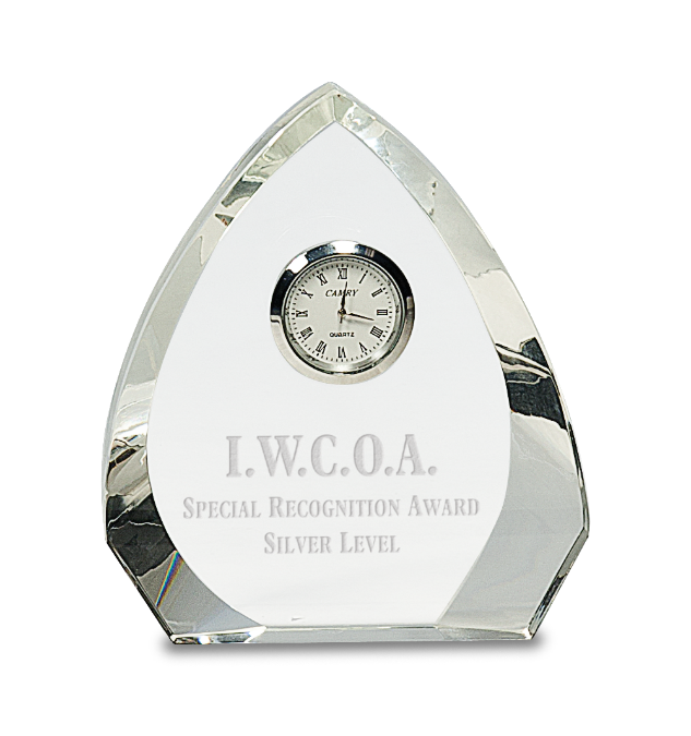 Crystal Desk Clock Award