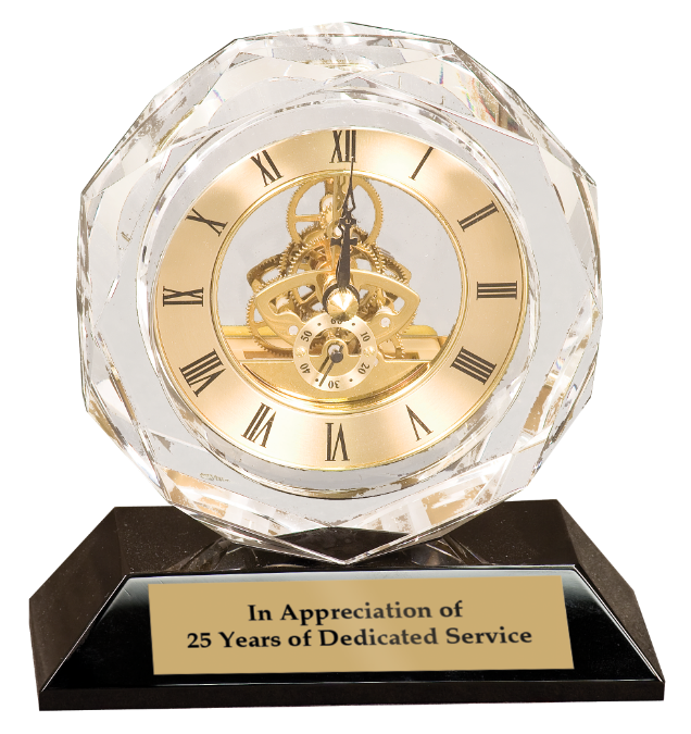 Crystal Desk Clock With Base Award