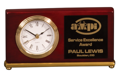Rosewood Desk Clock Award