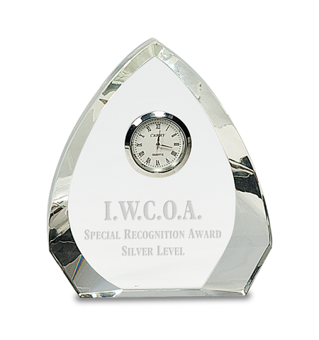 Crystal Desk Clock Award