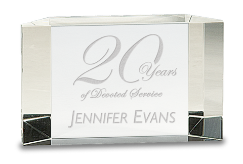 Crystal Desk Facet Plaque Award