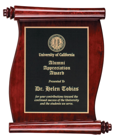Rosewood Piano Finish Scroll Plaque Lawyer Judge