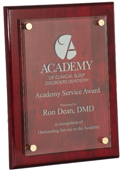 Rosewood Glass Piano Finish Plaque Award