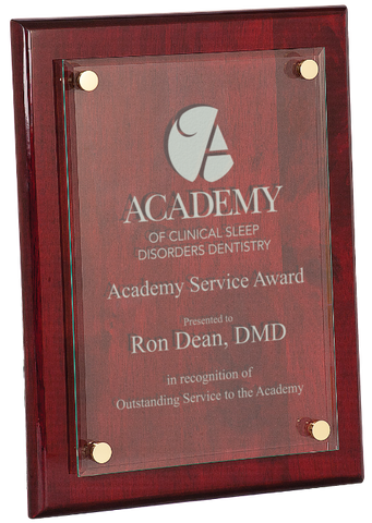 Rosewood Glass Piano Finish Plaque Award