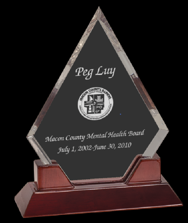 Diamond Acrylic Desk Award Plaque