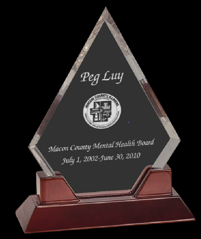 Diamond Acrylic Desk Award Plaque