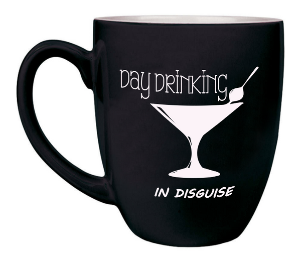 Custom Engraved Large Coffee Mug - Black