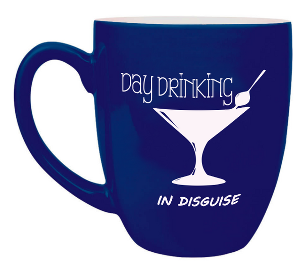 Custom Engraved Large Coffee Mug - Blue