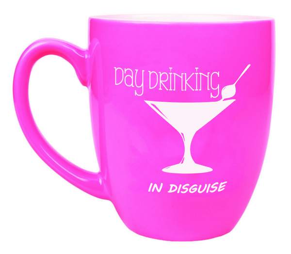 Custom Engraved Large Coffee Mug - Pink