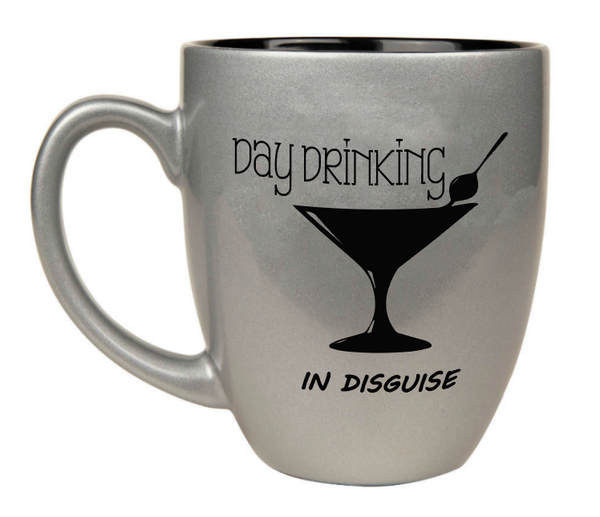 Custom Engraved Large Coffee Mug - Silver