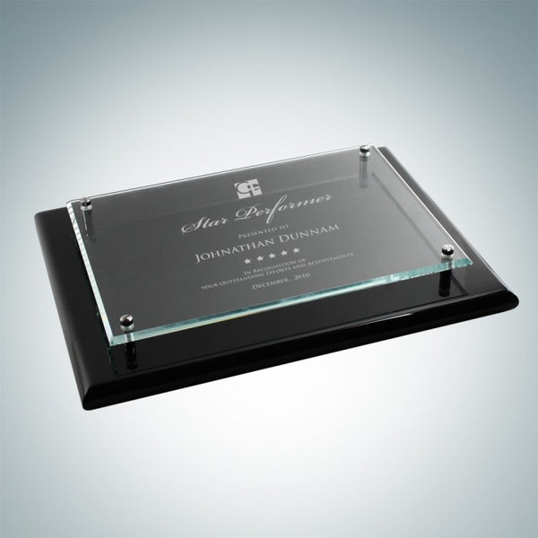 8" x 10" Black Piano Finish Floating Acrylic Plaque